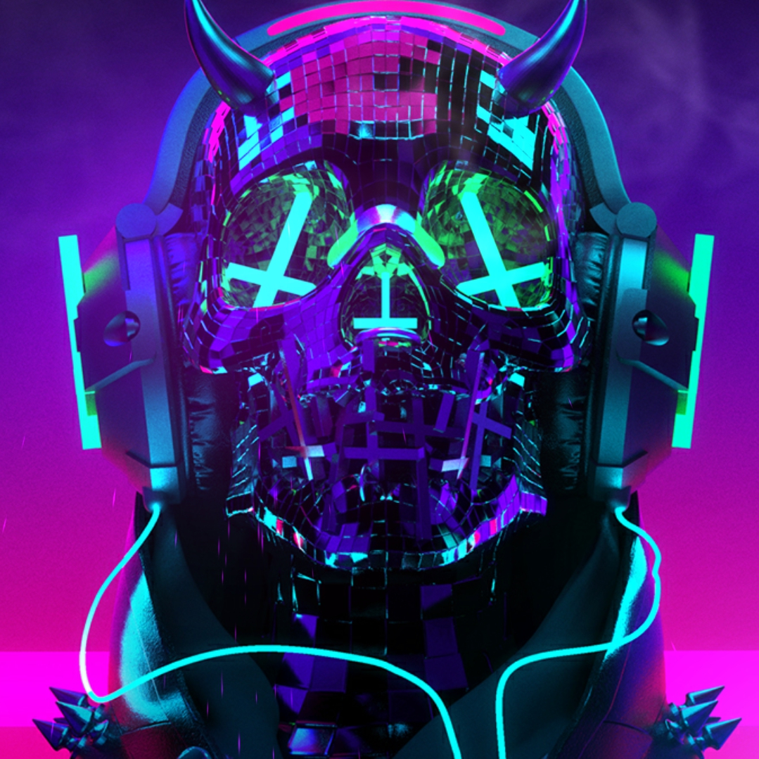 Audio responsive Cyberpunk Skull